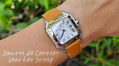 cartier santos medium leather strap|genuine cartier watch straps.